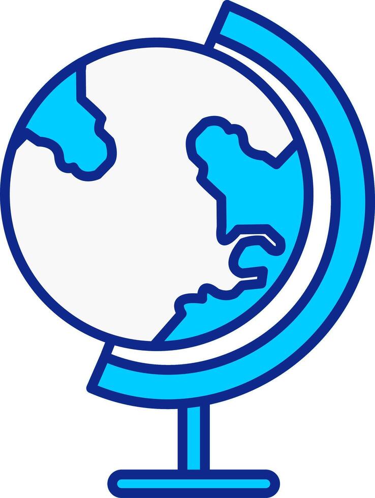 Earth Globe Blue Filled Icon vector