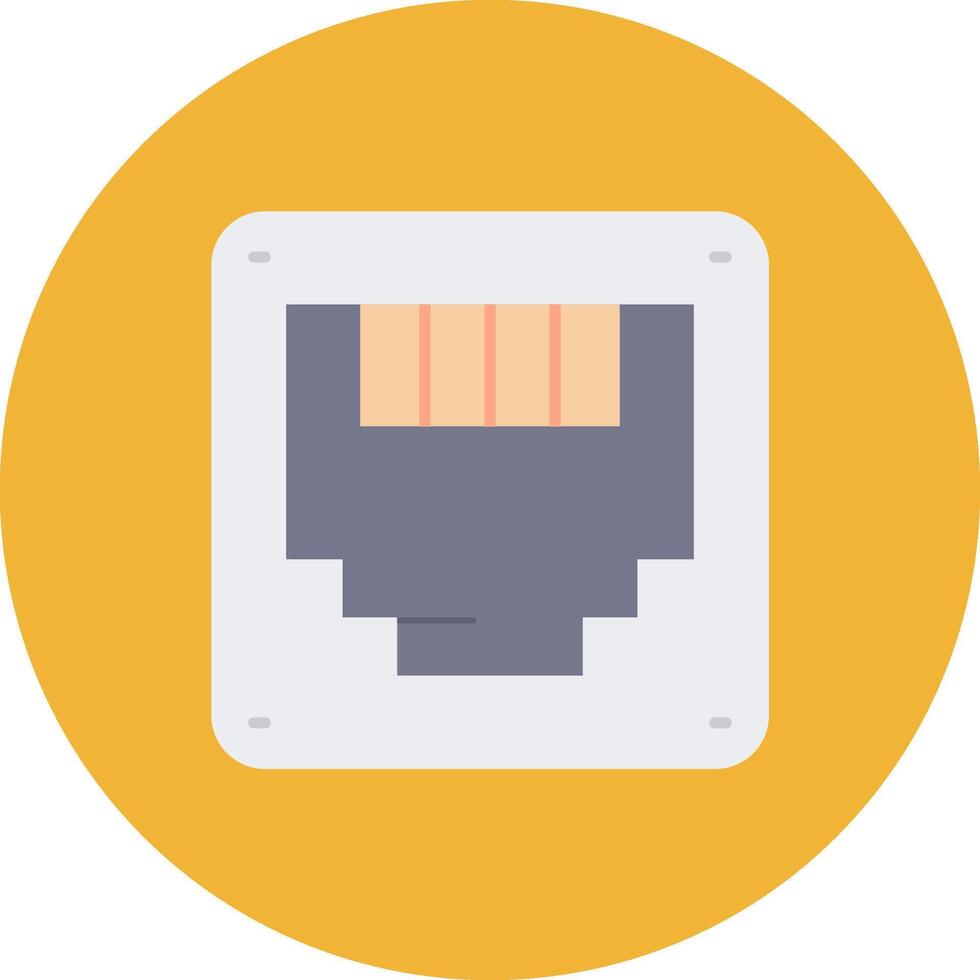 Ethernet Flat Circle Icon vector