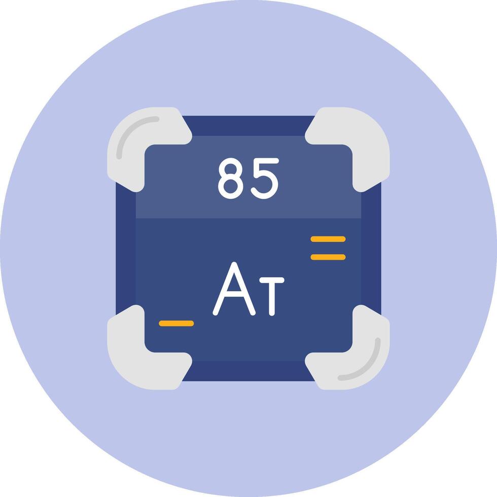 Astatine Flat Circle Icon vector