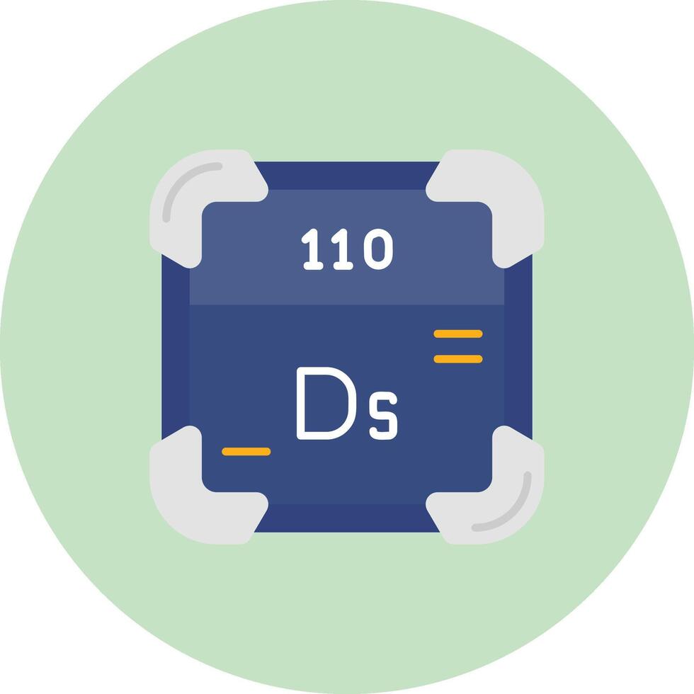 Darmstadtium plano circulo icono vector