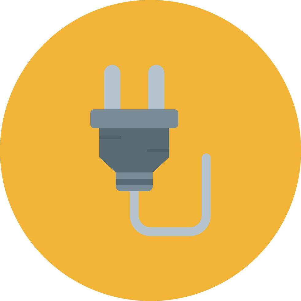 Plug Flat Circle Icon vector