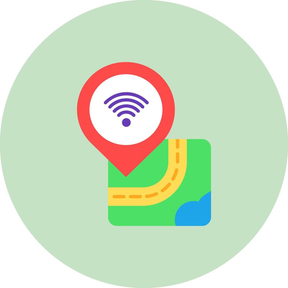 Wifi Flat Circle Icon vector