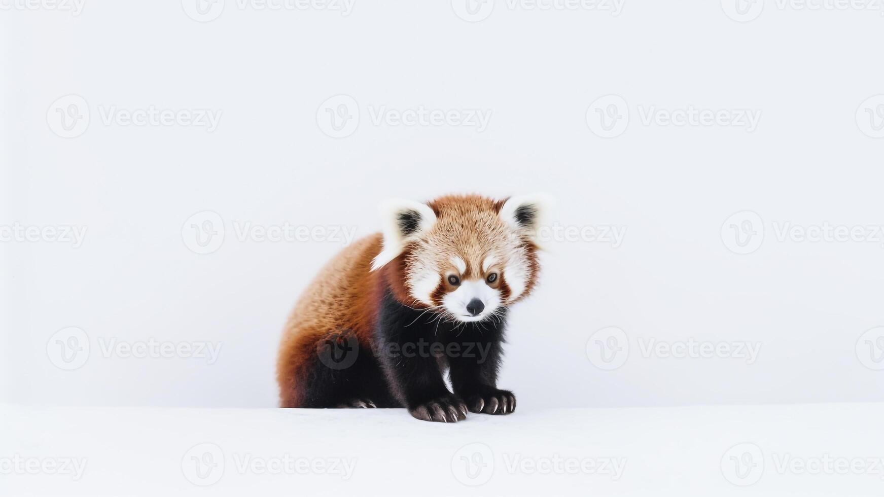 AI generated Red panda isolated on white background. Cute little animal. photo