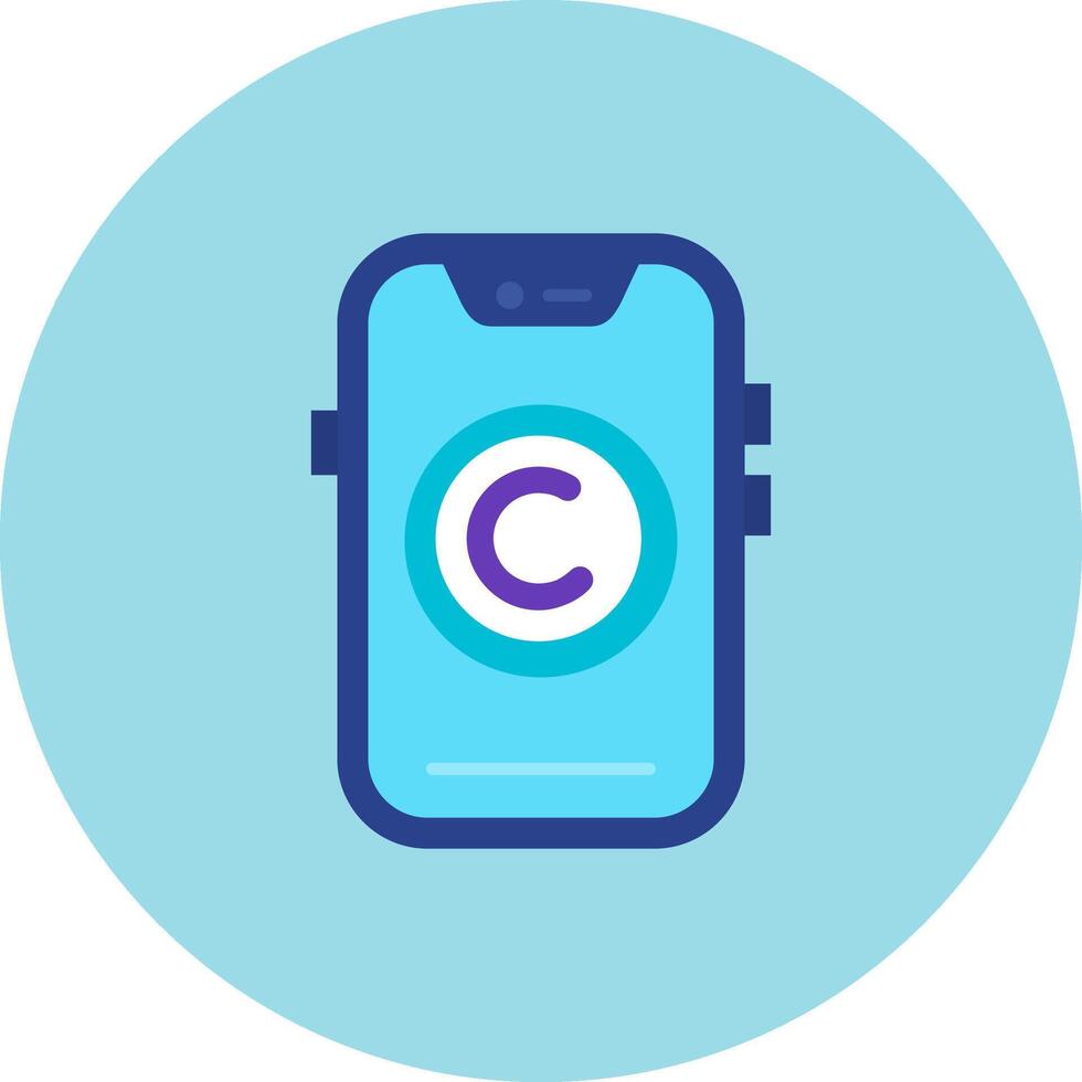 Copyright Flat Circle Icon vector