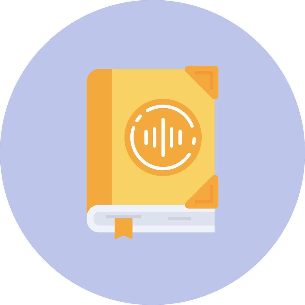 audio libro plano circulo icono vector
