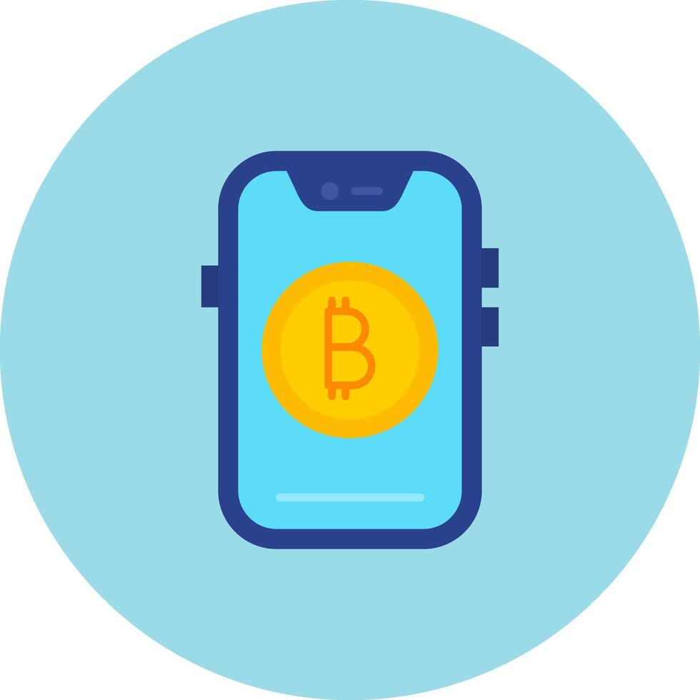 Bitcoin Flat Circle Icon vector