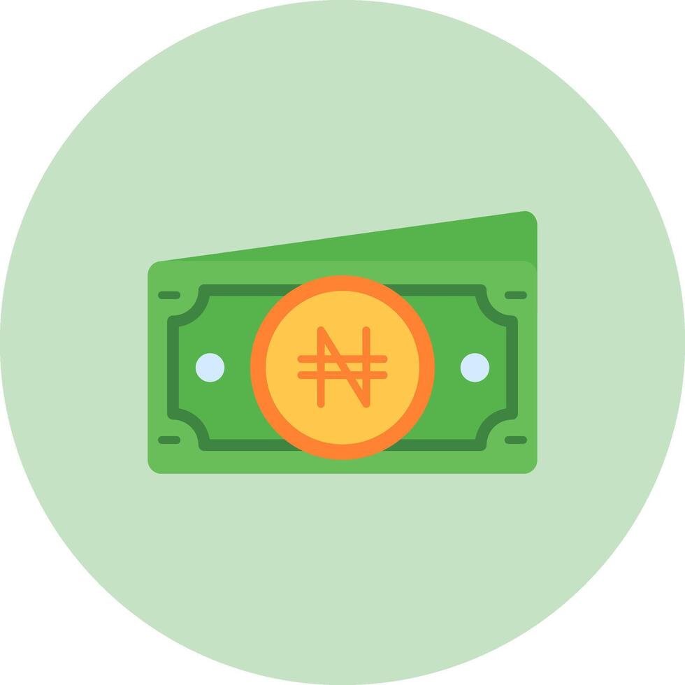 Naira Flat Circle Icon vector