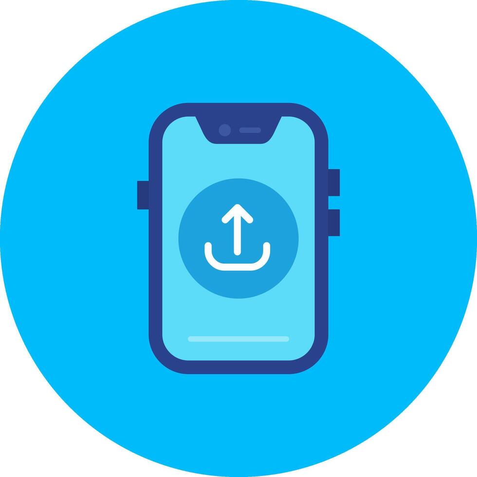 Upload Flat Circle Icon vector