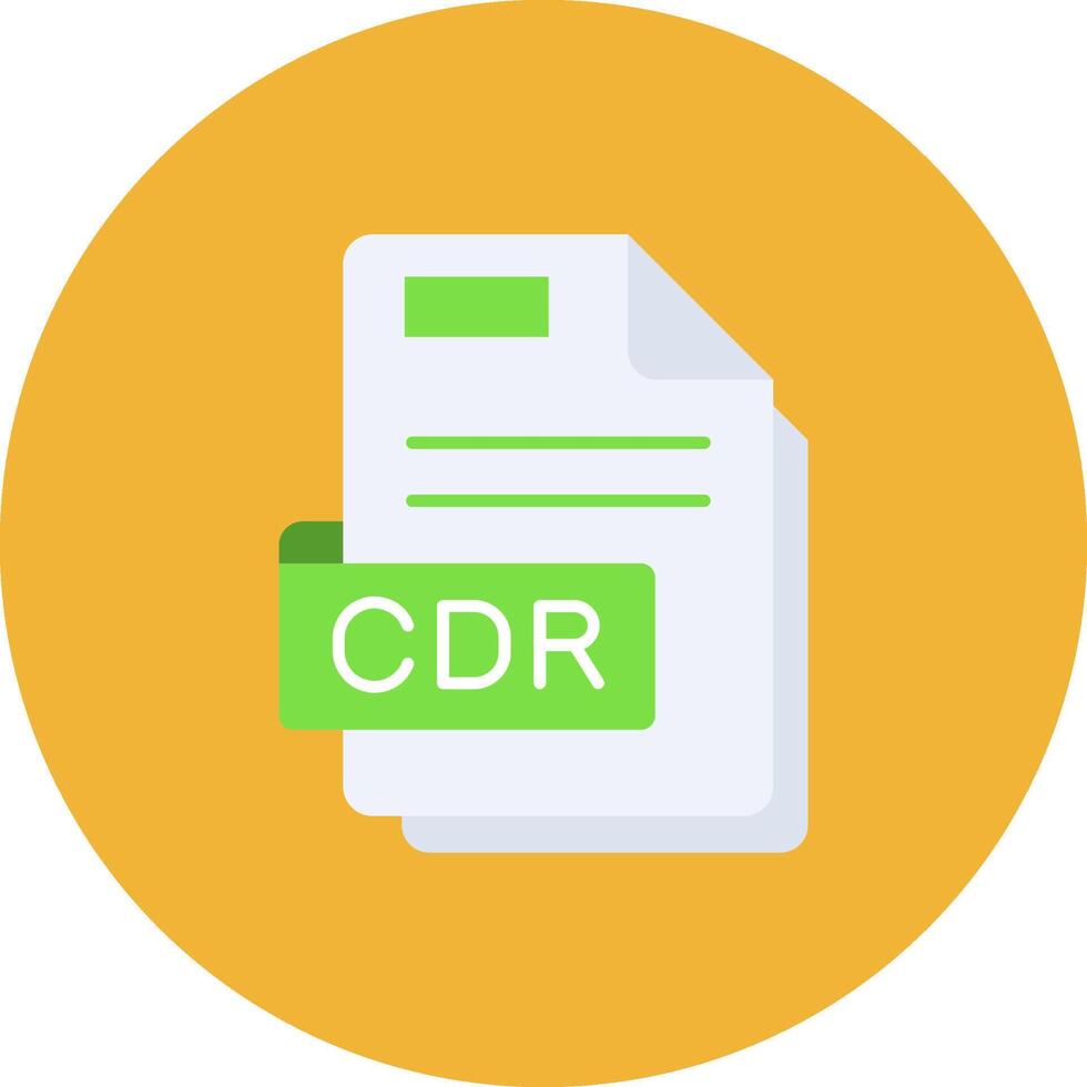 Cdr Flat Circle Icon vector