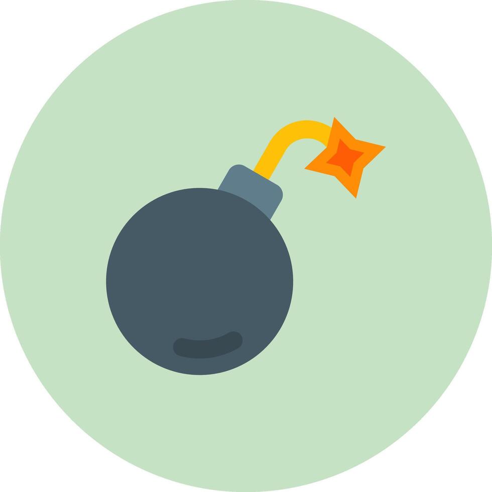 Bomb Flat Circle Icon vector