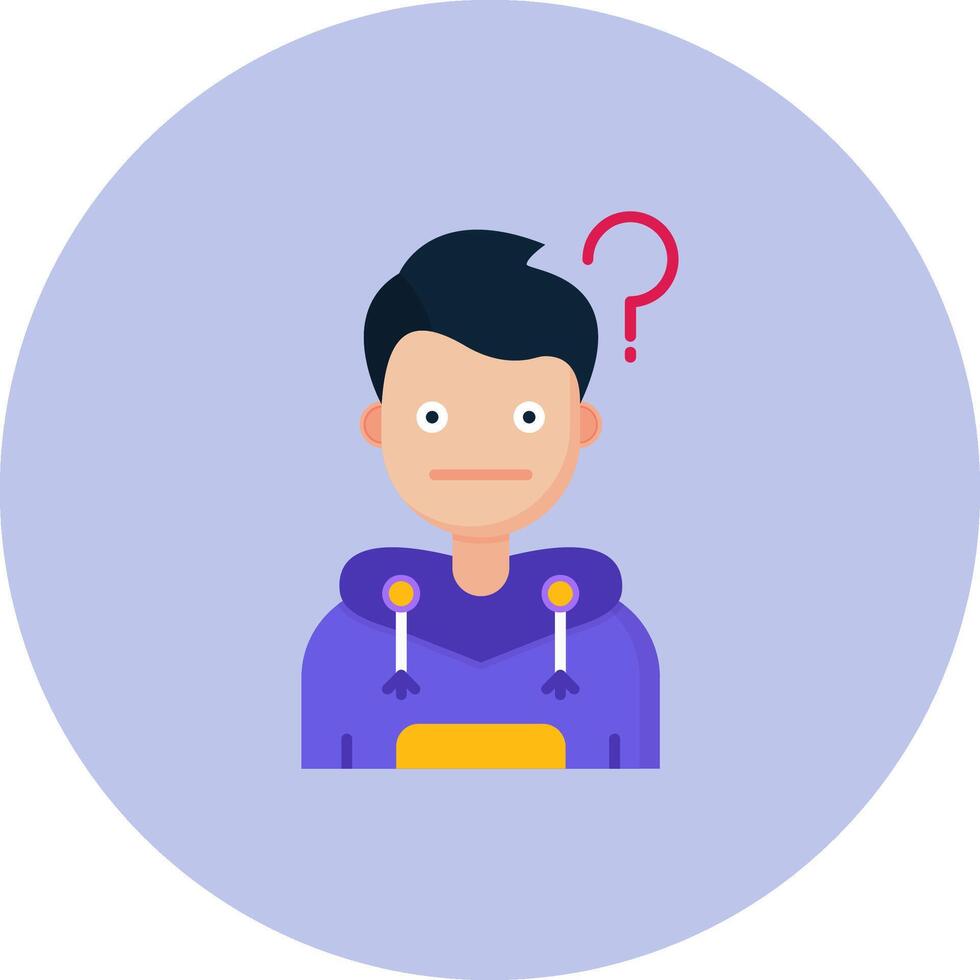 Thinking Flat Circle Icon vector