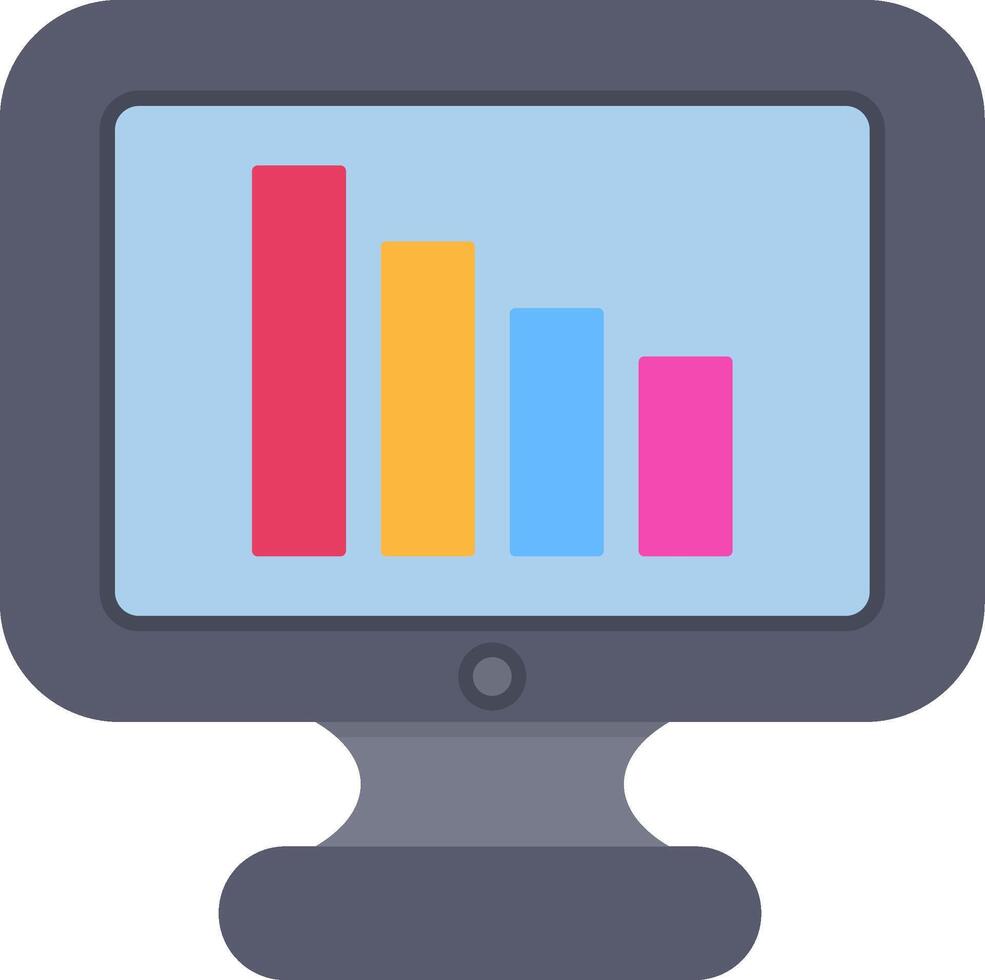 Bar Chart Flat Icon vector