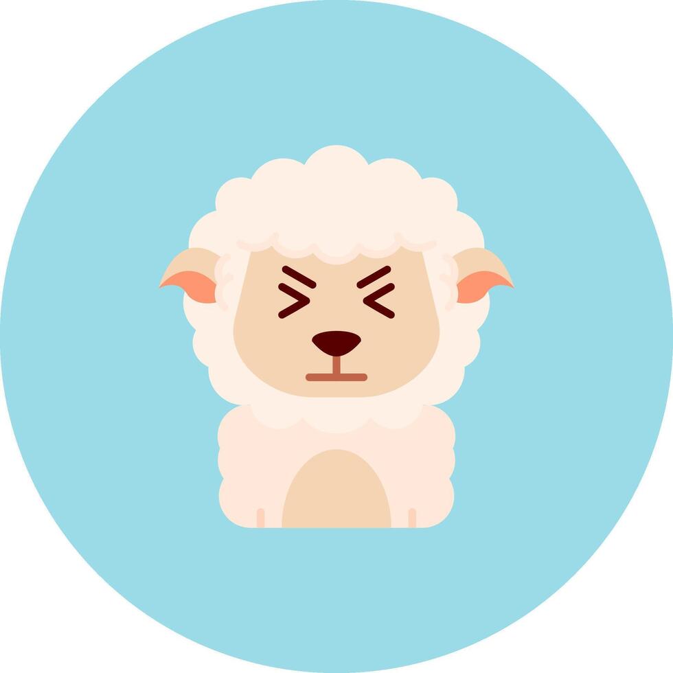 Angry Flat Circle Icon vector