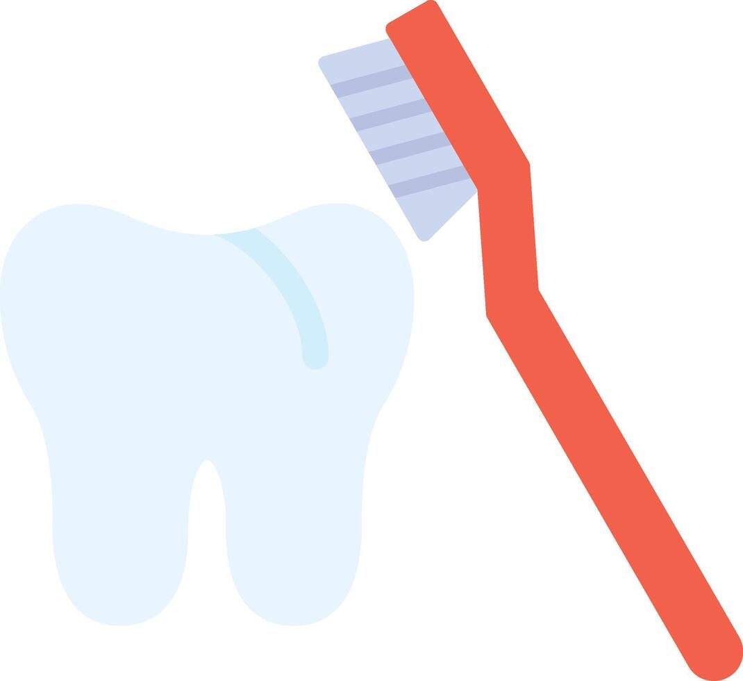 icono plano de cepillo de dientes vector
