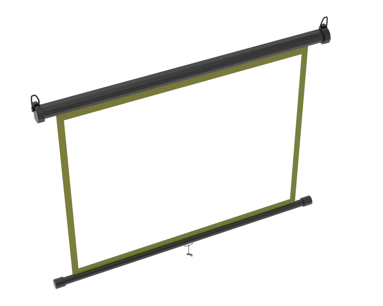 Mounted screen isolated on background. 3d rendering - illustration png