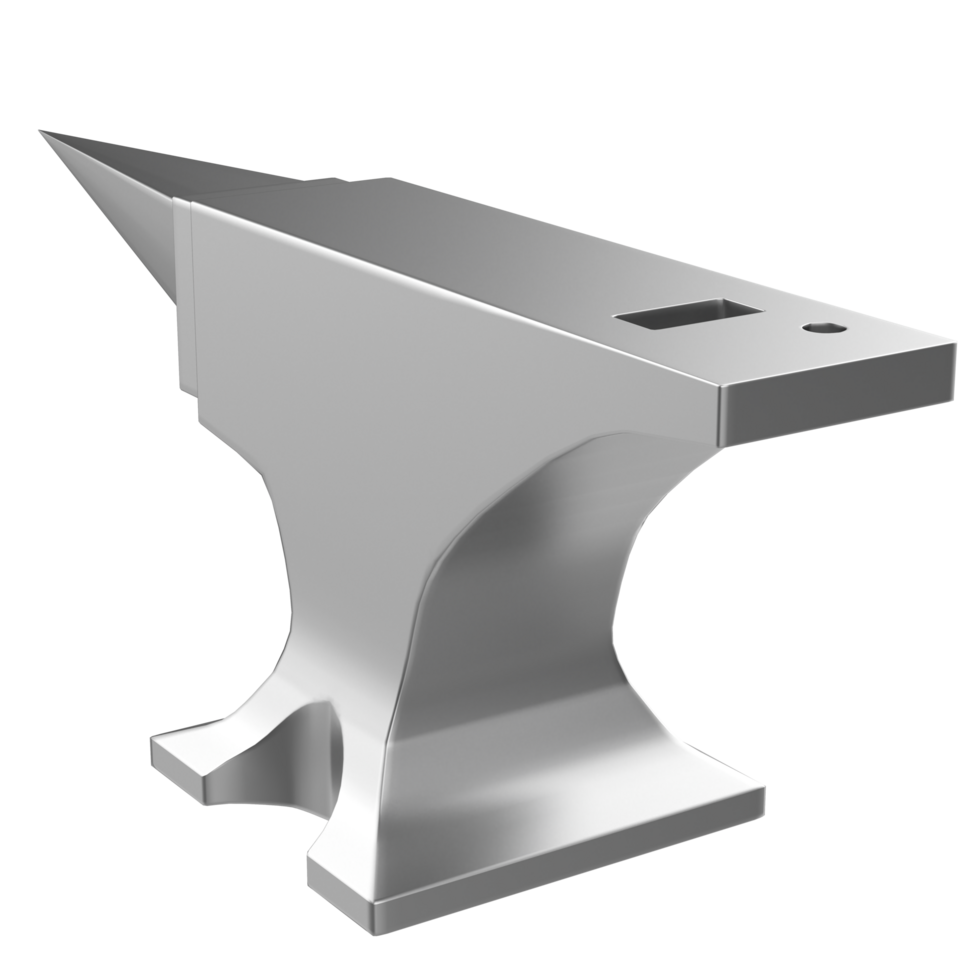 Anvil isolated on background. 3d rendering - illustration png
