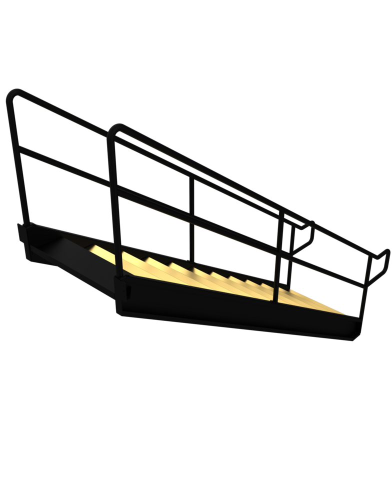 Metallic stairs isolated on background. 3d rendering - illustration png