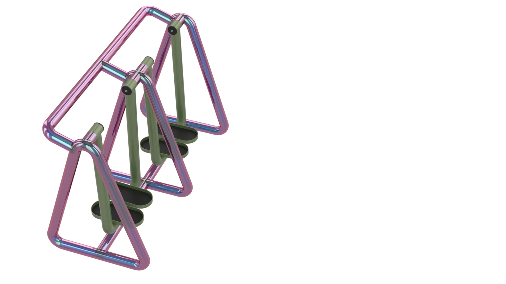 Sports equipment in the public park isolated on background. 3d rendering - illustration png