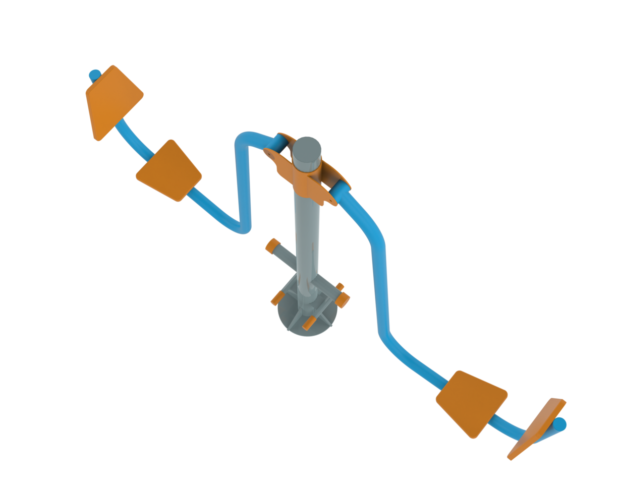 des sports équipement dans le Publique parc isolé sur Contexte. 3d le rendu - illustration png