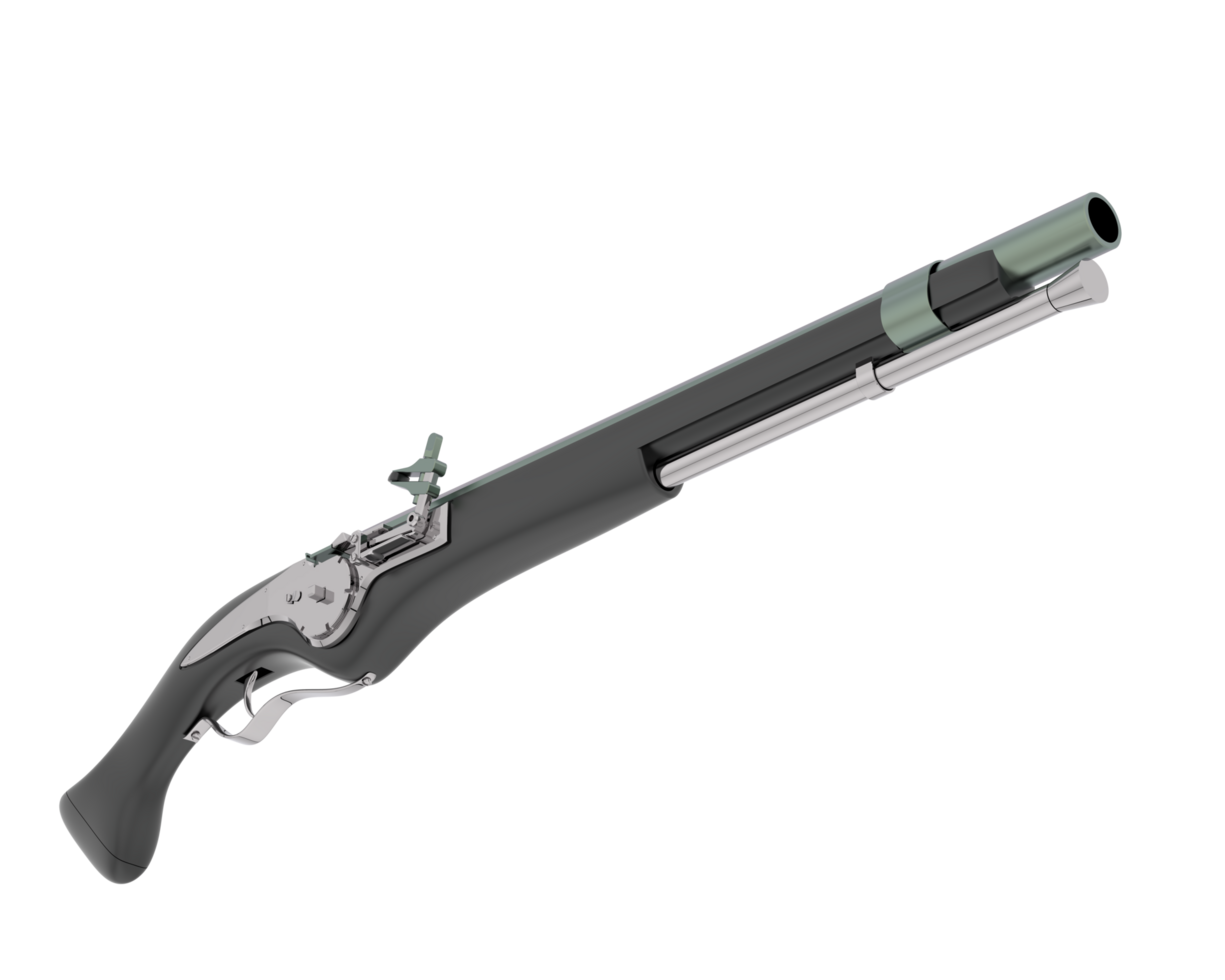 Old weapon isolated on background. 3d rendering - illustration png