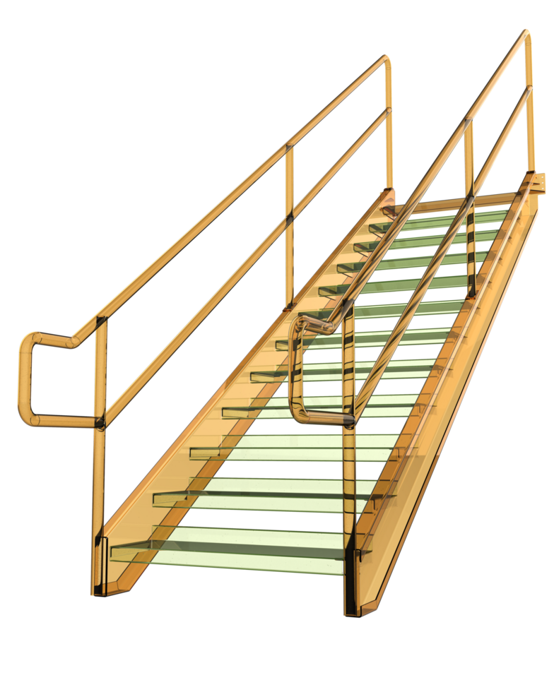 Metallic stairs isolated on background. 3d rendering - illustration png