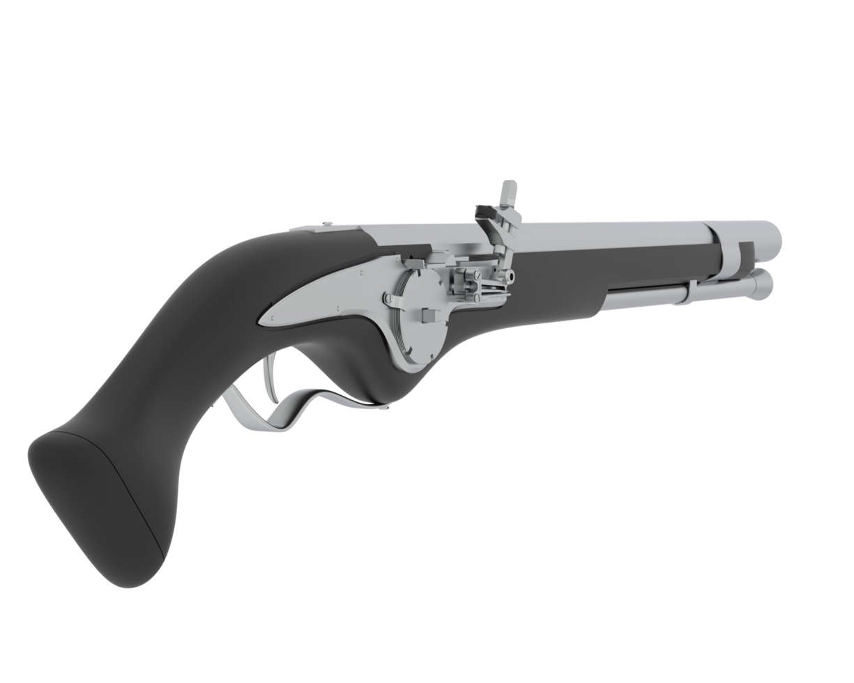 Old weapon isolated on background. 3d rendering - illustration png