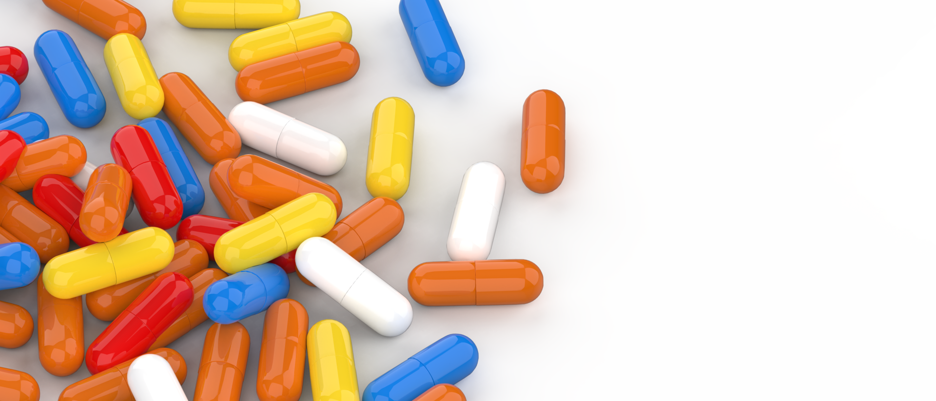Capsule pills isolated on background. 3d rendering - illustration png