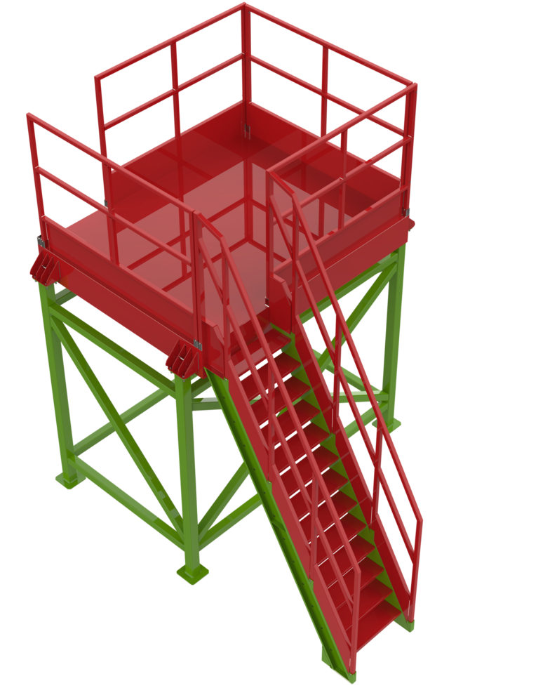 industrial plataforma isolado em fundo. 3d Renderização - ilustração png