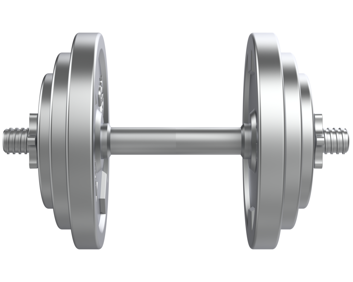 Dumbbell isolated on background. 3d rendering - illustration png
