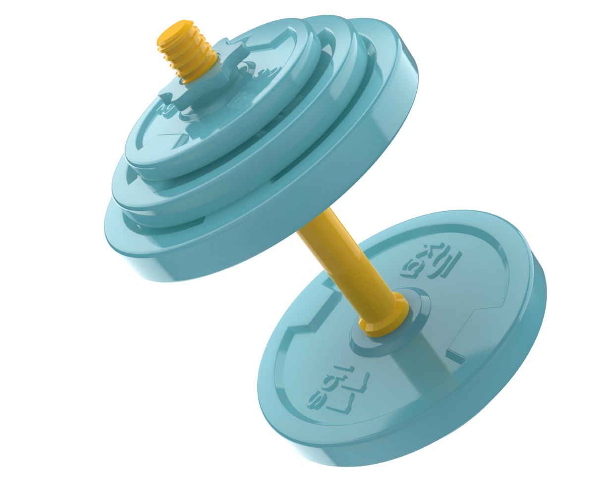 Dumbbell isolated on background. 3d rendering - illustration png
