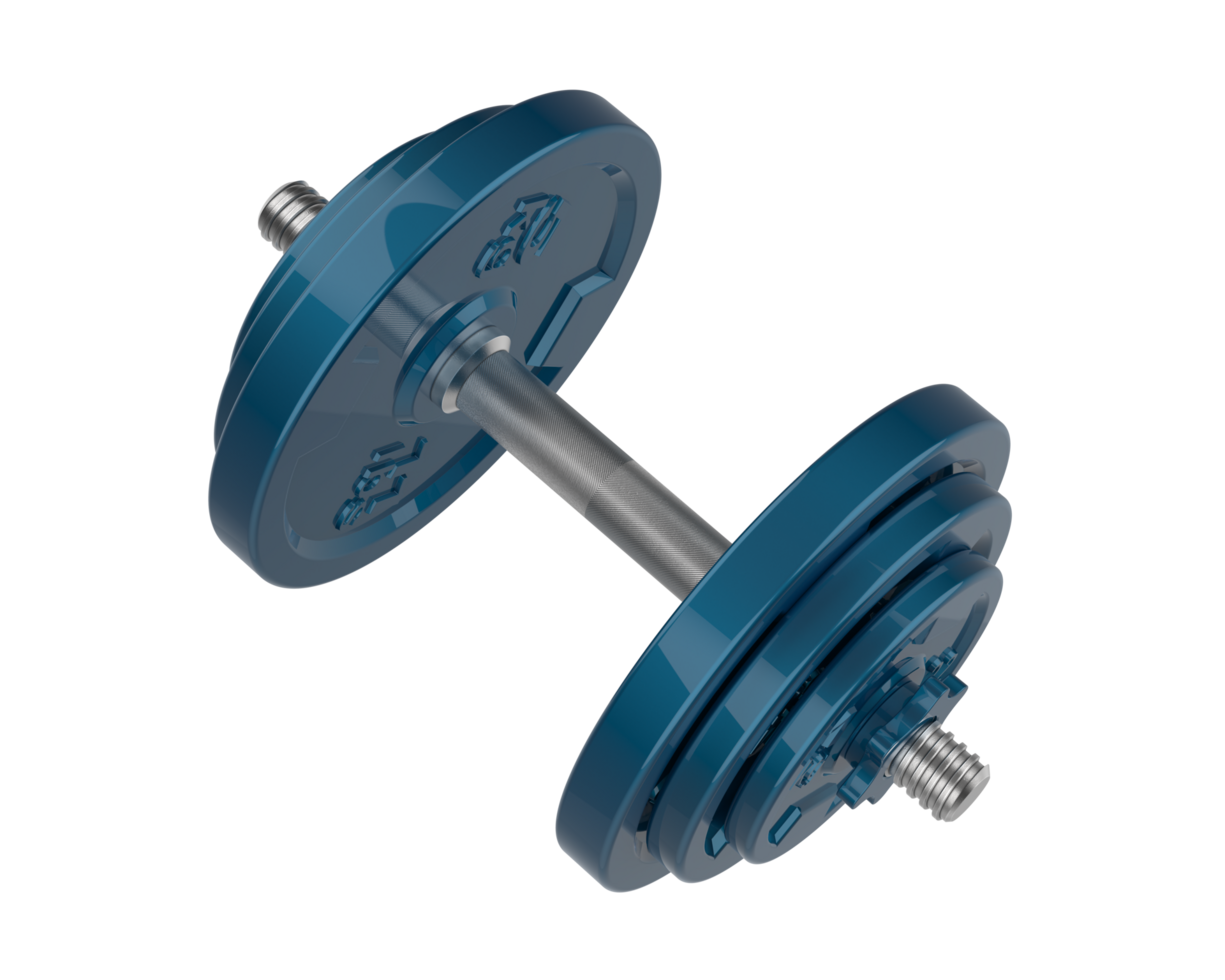 Dumbbell isolated on background. 3d rendering - illustration png