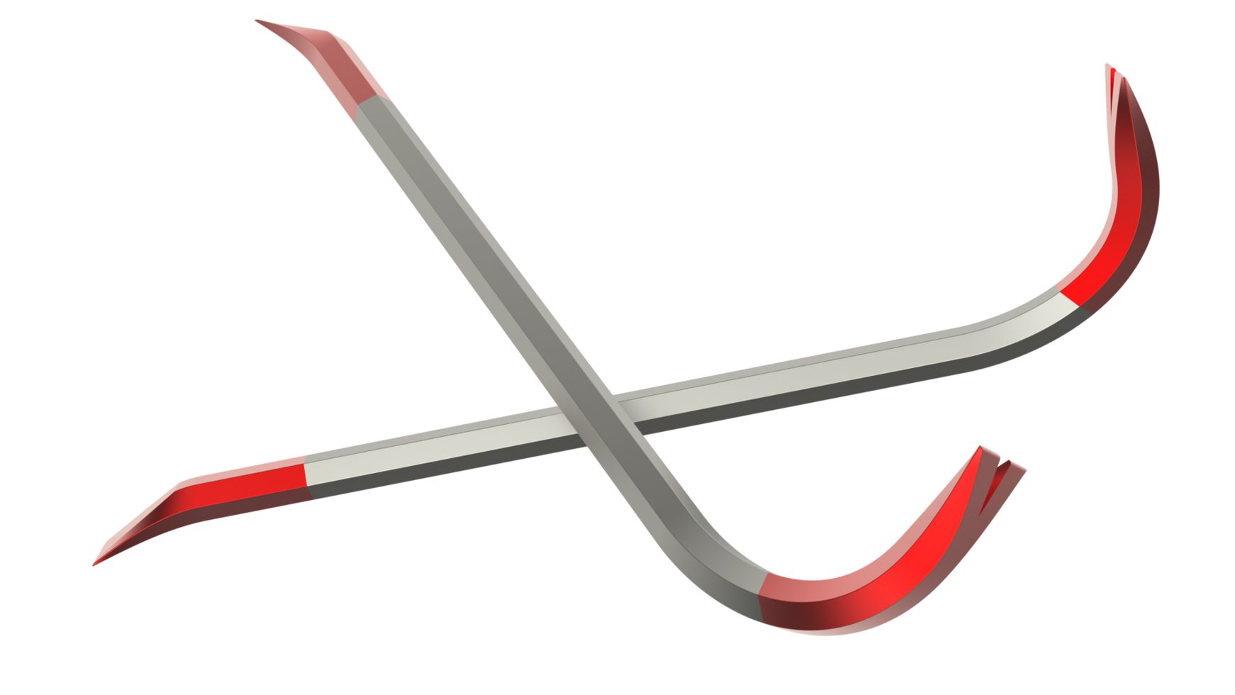 Crowbar isolated on background. 3d rendering - illustration png