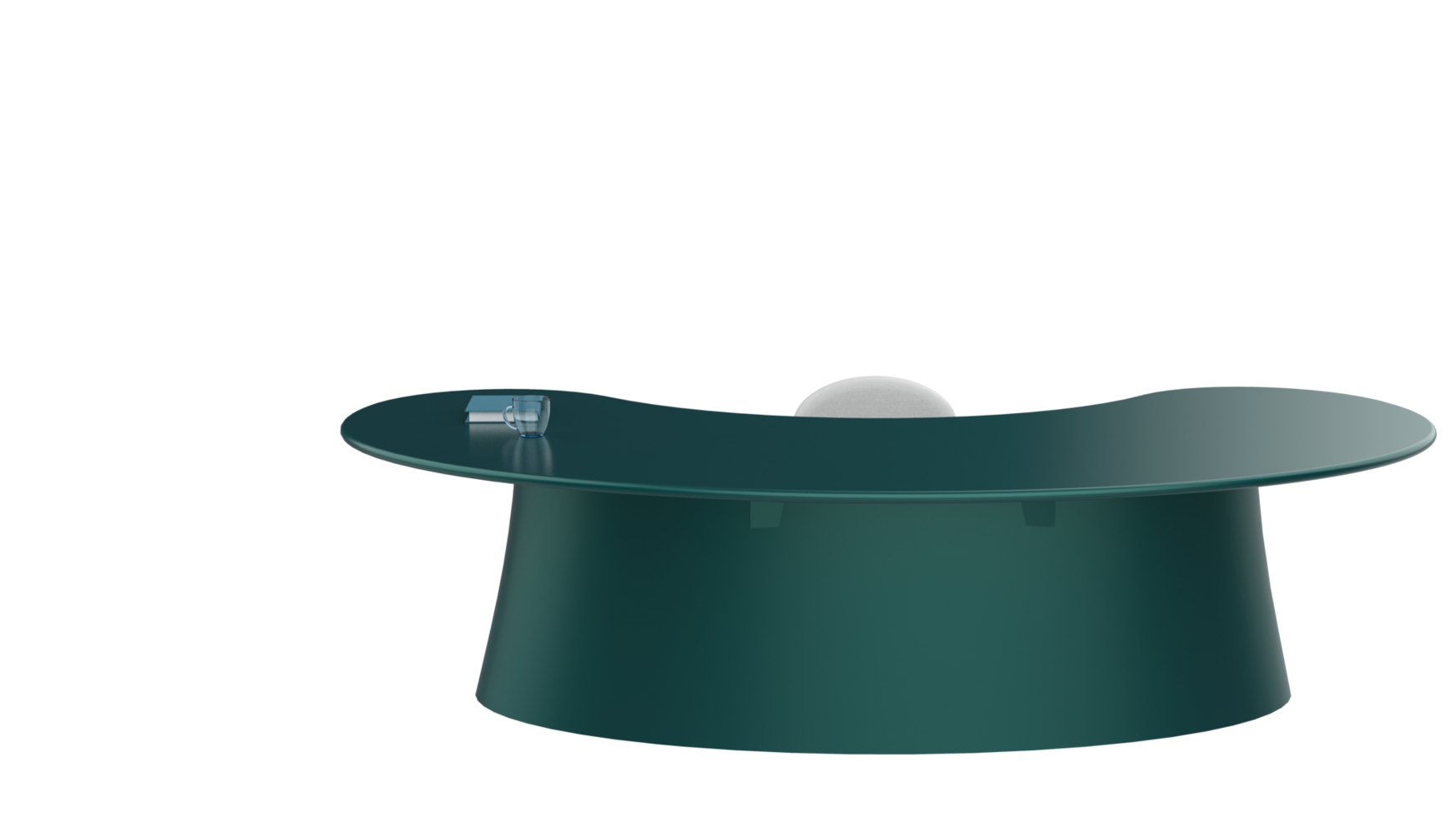 Office desk with left side view position, isolated on background. 3d rendering - illustration png