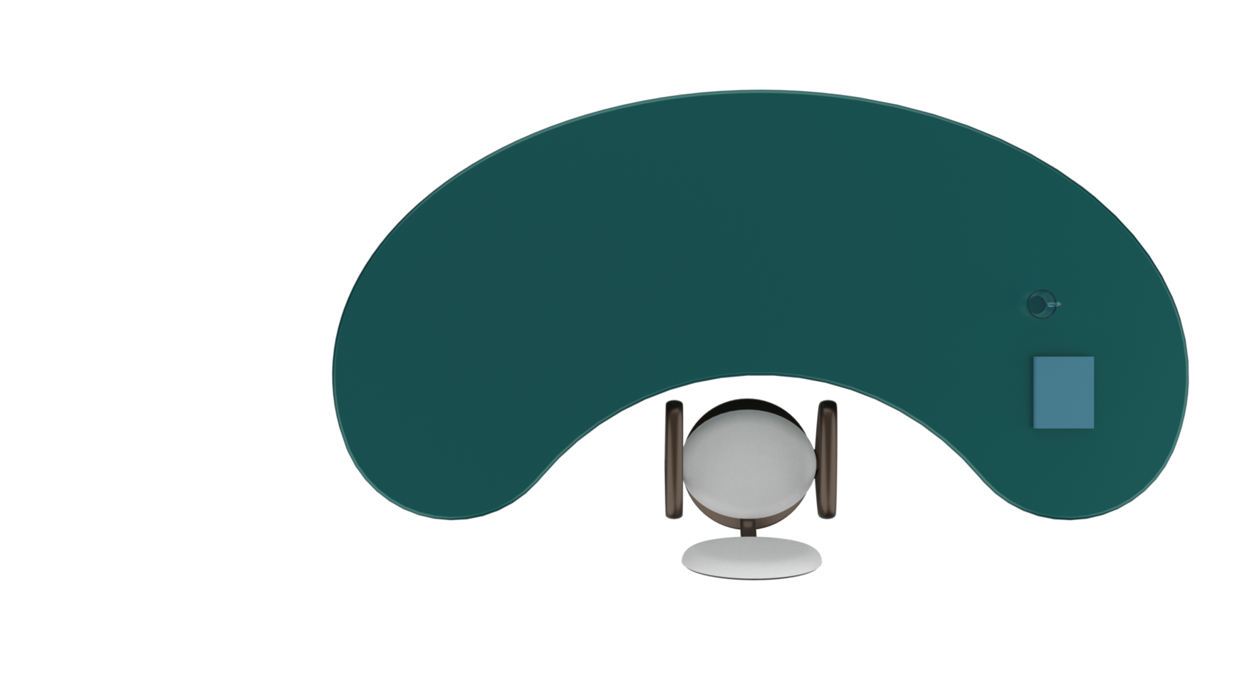Office desk with left side view position, isolated on background. 3d rendering - illustration png
