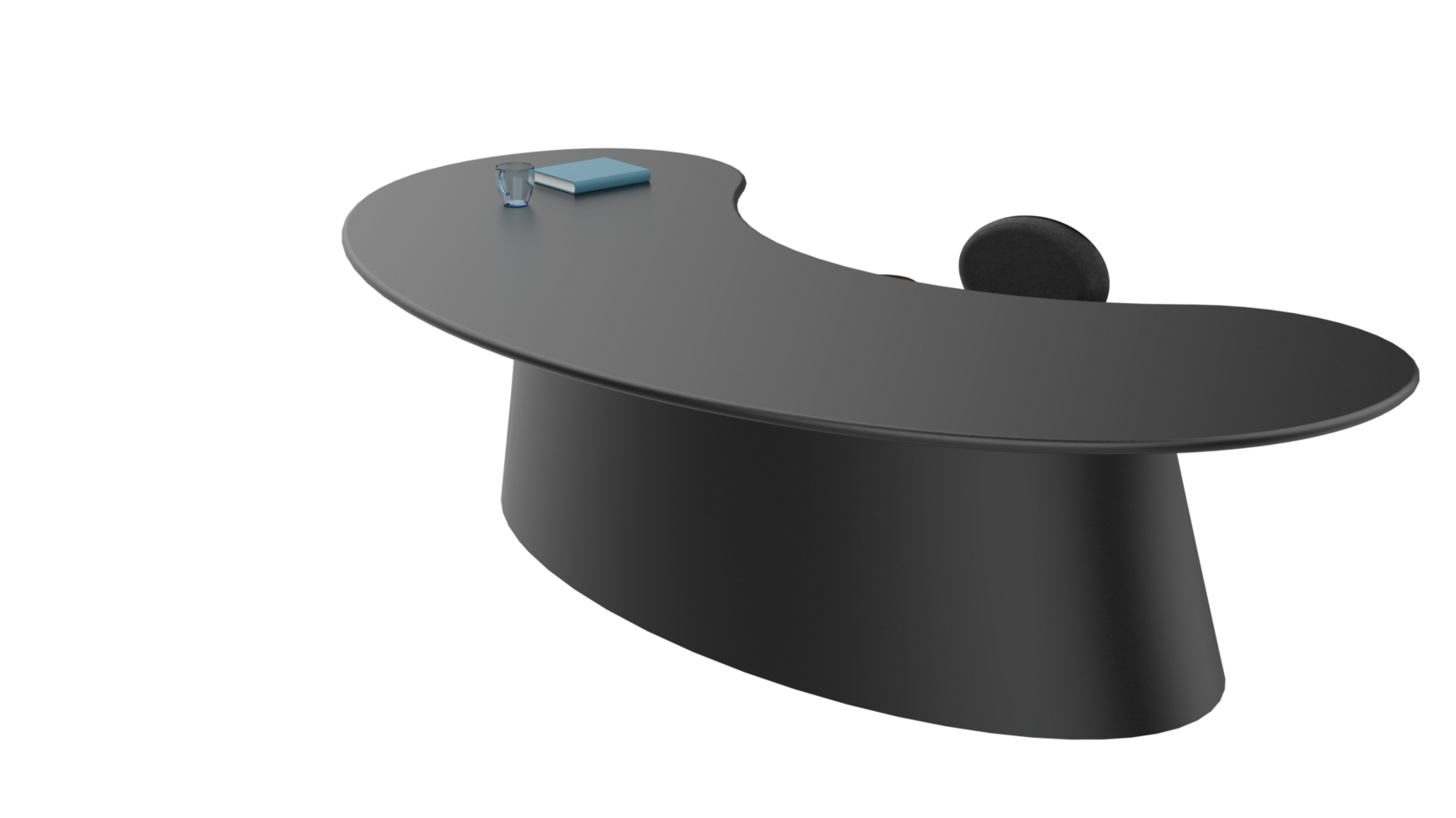 kontor skrivbord med vänster sida se placera, isolerat på bakgrund. 3d tolkning - illustration png