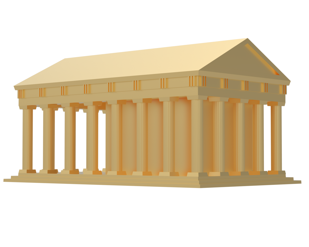 tempel närbild scen isolerat på bakgrund. 3d tolkning - illustration png