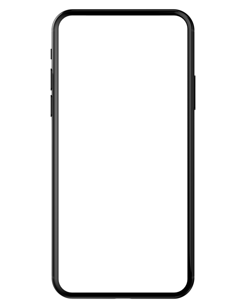 Smartphone mockup isolated on background. 3d rendering - illustration png