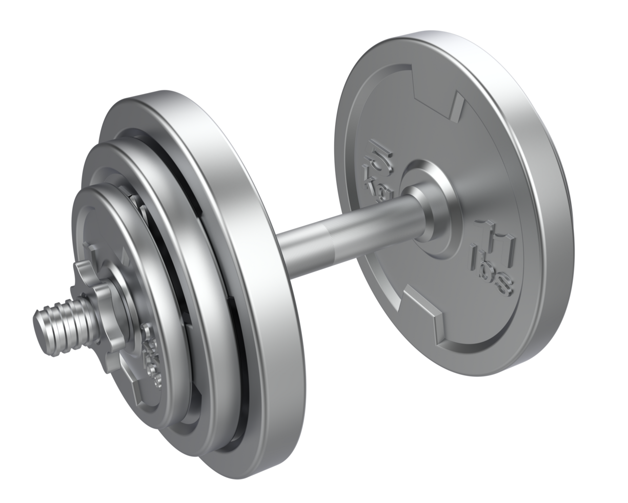 Dumbbell isolated on background. 3d rendering - illustration png