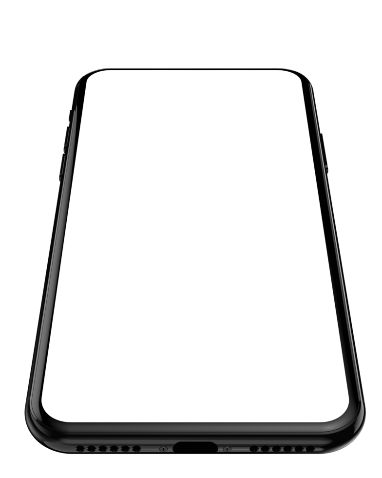Smartphone mockup isolated on background. 3d rendering - illustration png