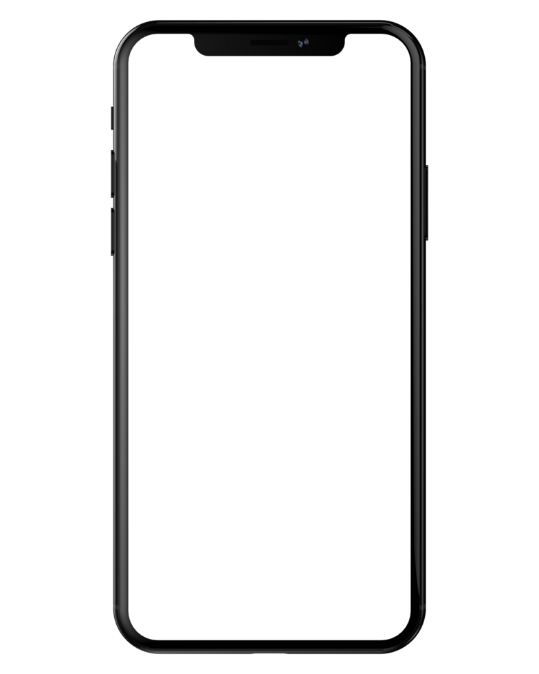 Smartphone mockup isolated on background. 3d rendering - illustration png