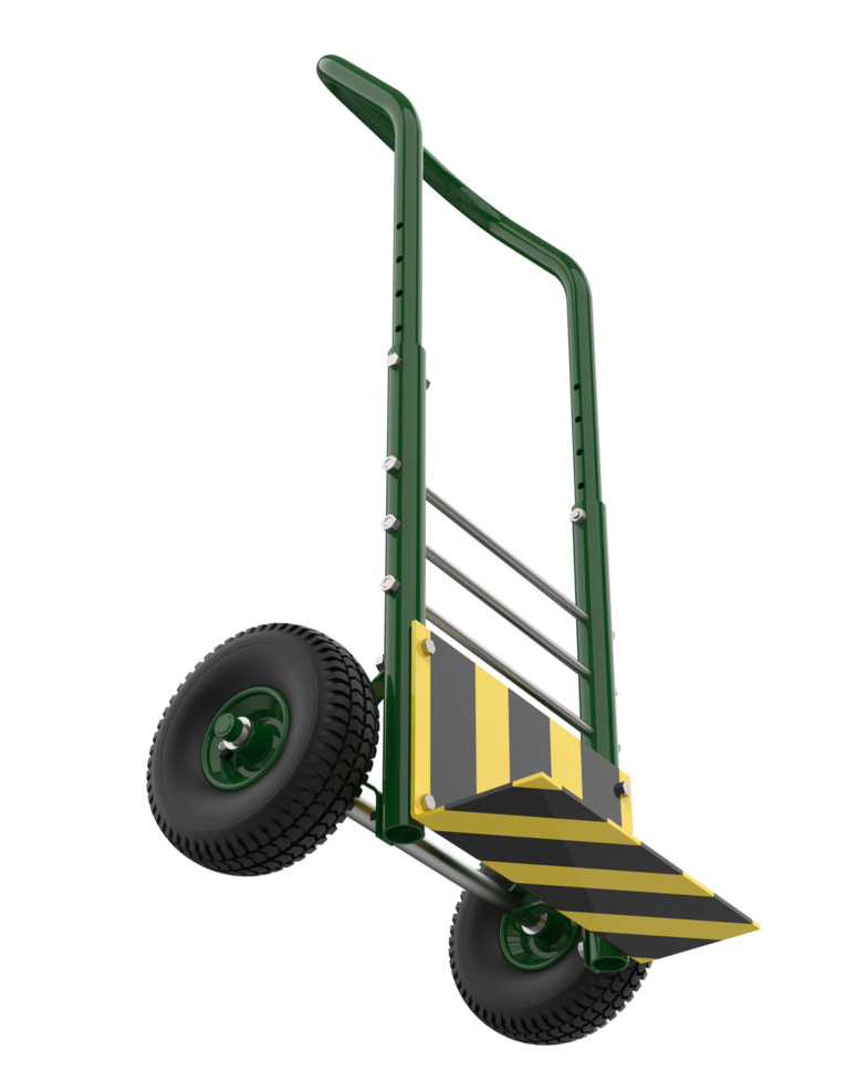 Hand truck isolated on background. 3d rendering - illustration png