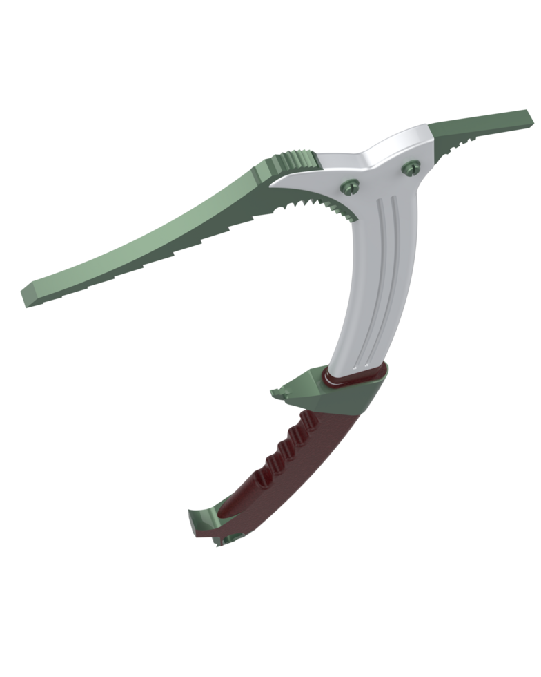 Ice ax isolated on background. 3d rendering - illustration png