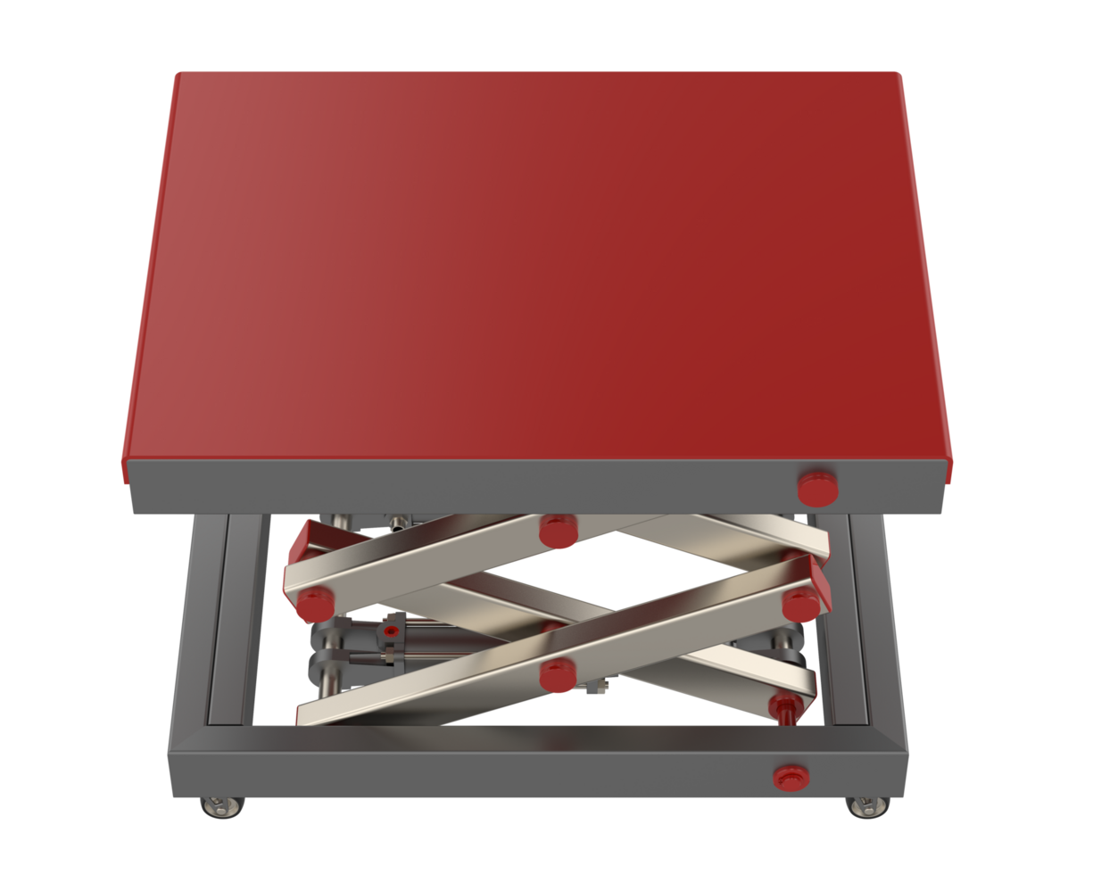 Scissor lift platform isolated on background. 3d rendering - illustration png