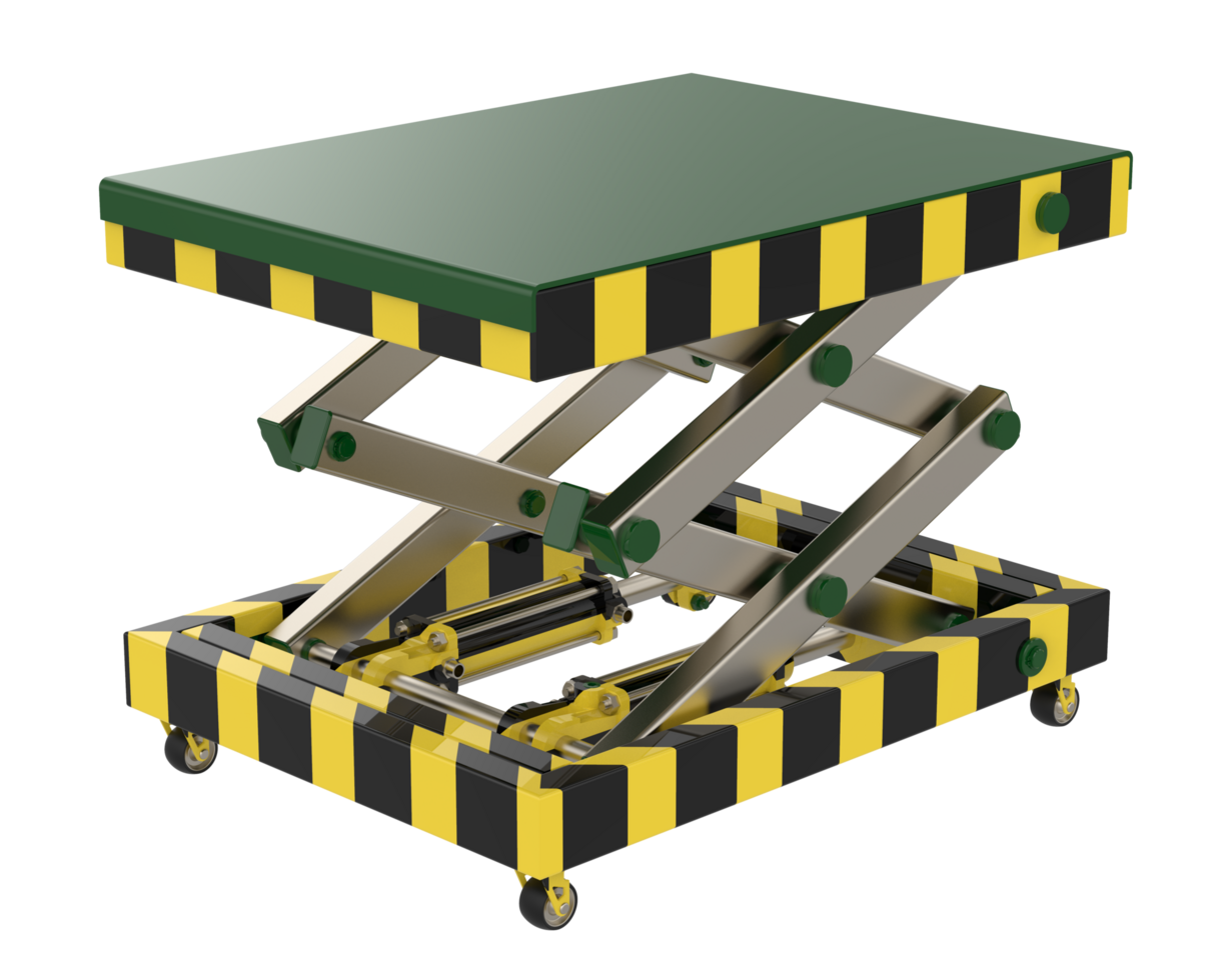 Scissor lift platform isolated on background. 3d rendering - illustration png