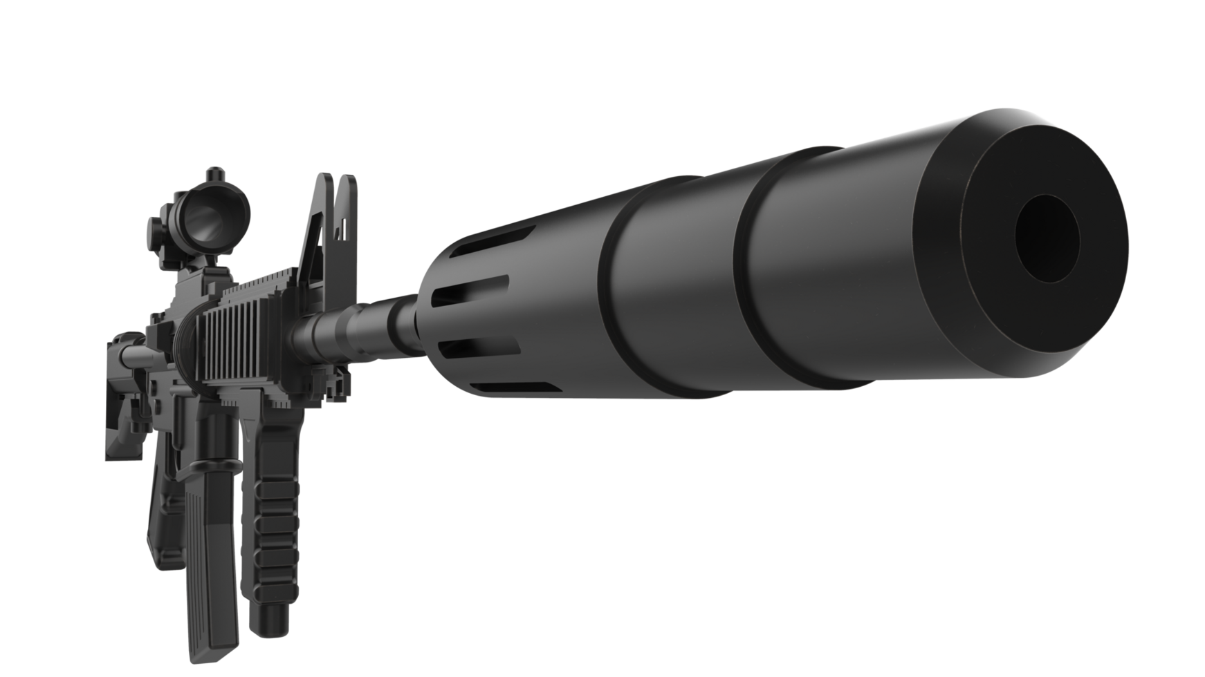 Machine gun isolated on background. 3d rendering - illustration png