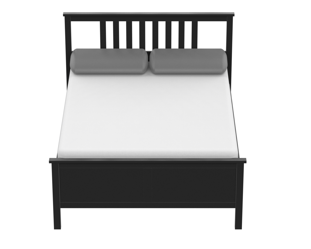 Modern bed isolated on background. 3d rendering - illustration png