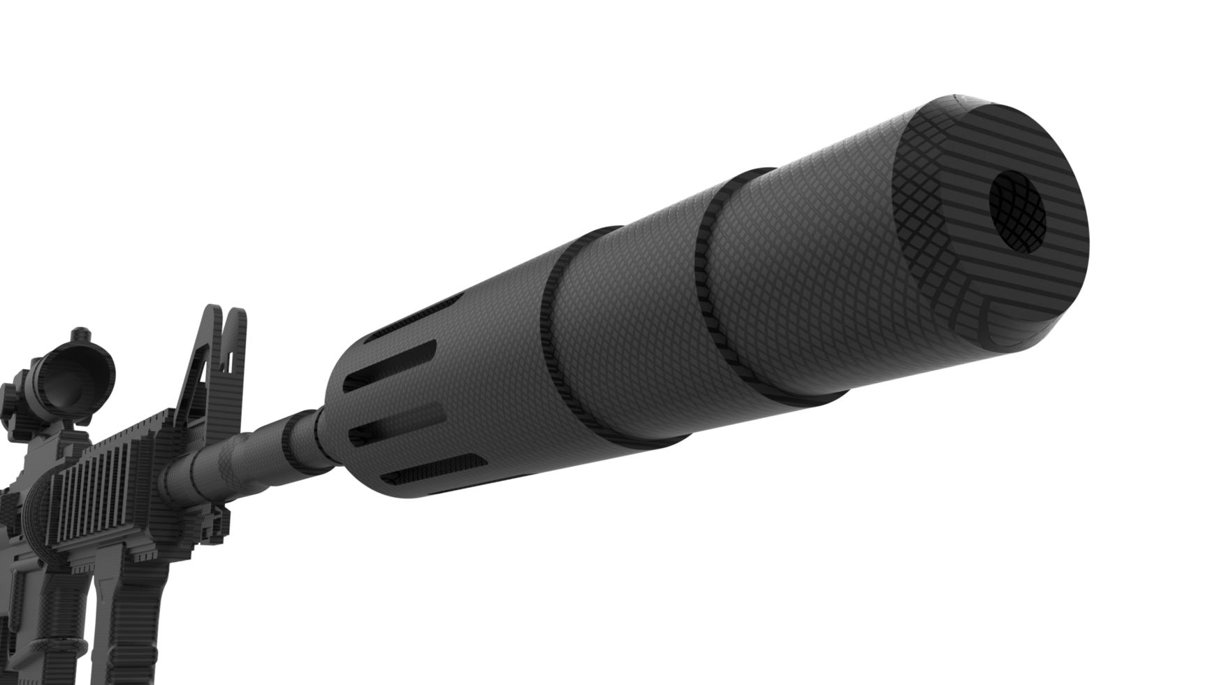 Machine gun isolated on background. 3d rendering - illustration png