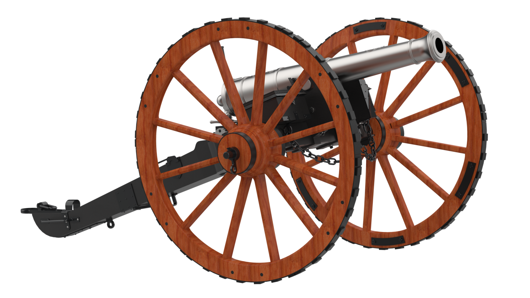 Old artillery cannon isolated on background. 3d rendering - illustration png