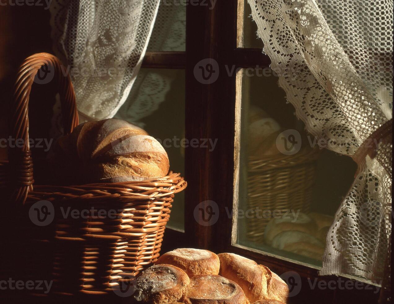 a basket of bread photo