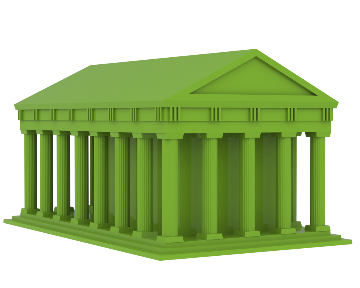 temple fermer scène isolé sur Contexte. 3d le rendu - illustration png